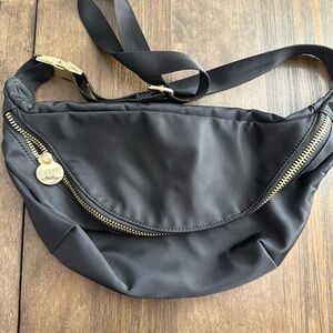 Stoney Clover Lane Black Satchel with Gold Accents